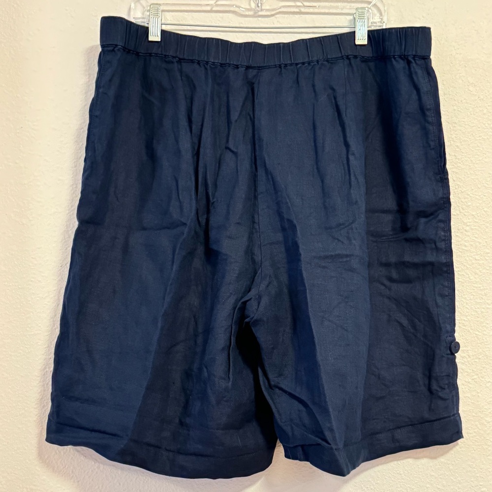 J. Jill Womens Navy Blue Linen Shorts, size XL, futs like 2X - Picture 4 of 12